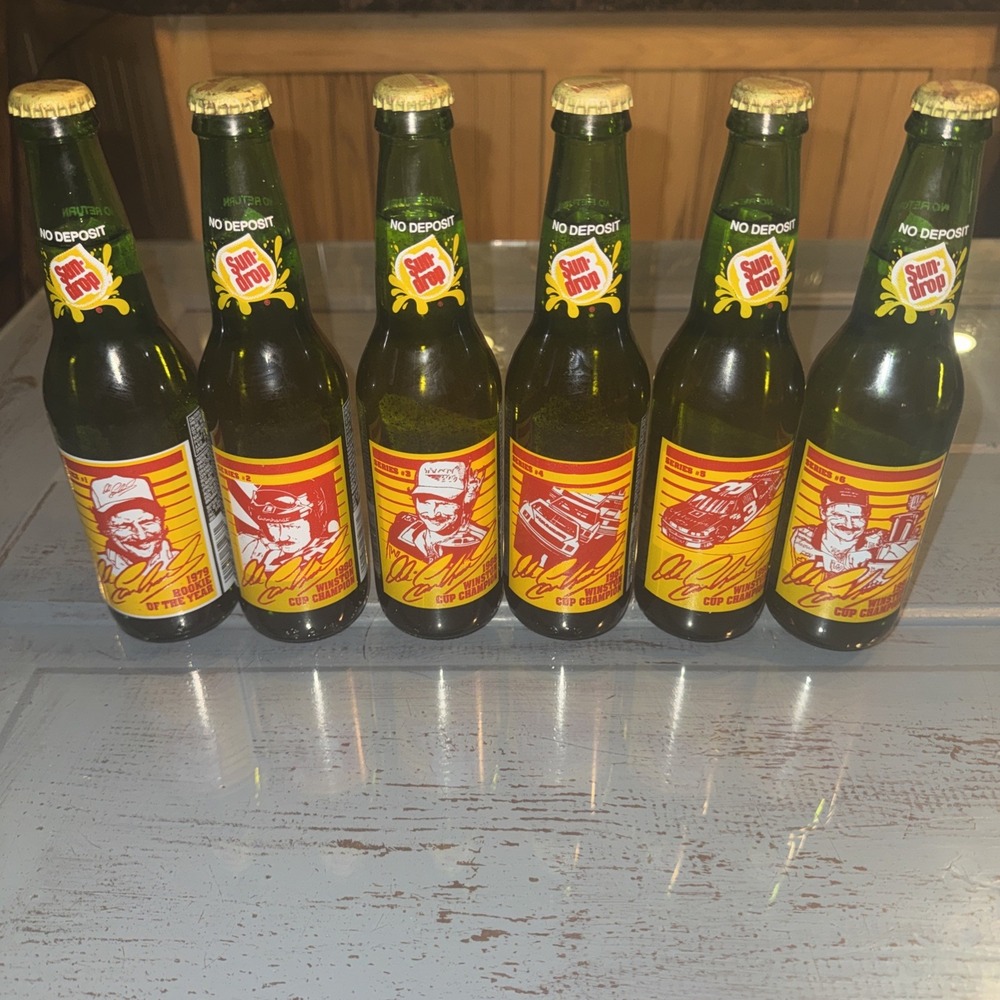 Dale Earnhardt SunDrop Sun Drop Complete Set 1-6 Full Bottles Unopened Nascar